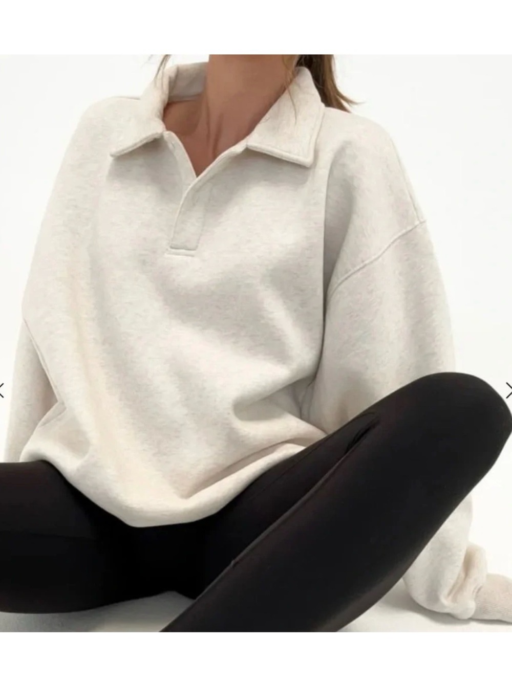 Rumored Cream Airport Pullover Sweatshirt